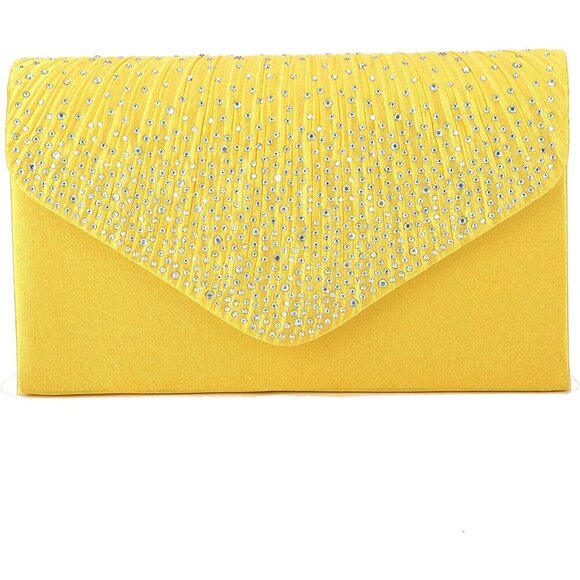 Handbags - Women's yellow Envelope Clutch & Crossbody Bag for Wedding Party Ladies!!